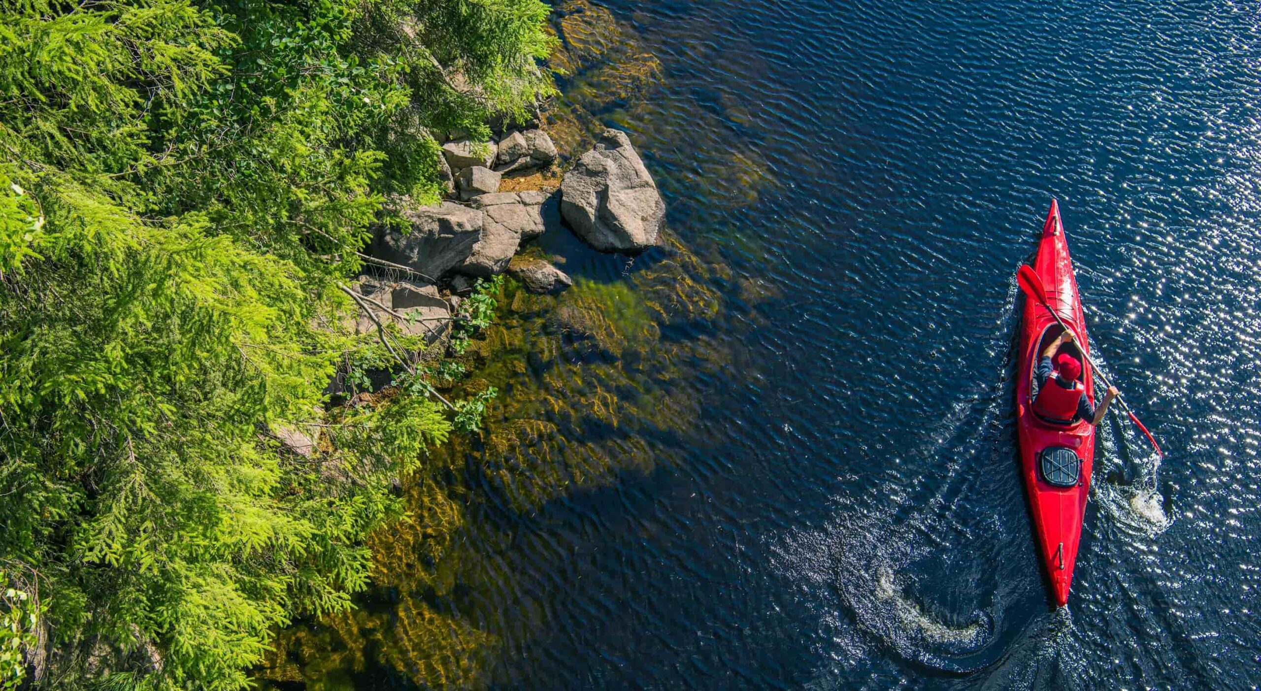 kayaking on river slide